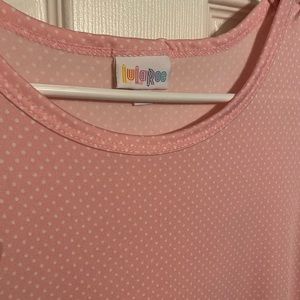 XL Lularoe pink polka dot Maria